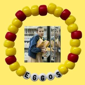 'Eggos' Stranger Things Kandi Beaded Handmade Bracelet
